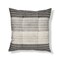 Black and Khaki Block Print Stripe Cotton Accent Decorative Throw Pillow, 22" x 22" Poly Filled Removable Insert Square Machine Wash